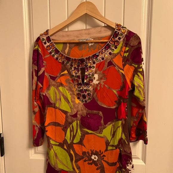 Colourful tunic by Peter Nygard. Size medium - Picture 3 of 3